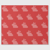 Cadeau Papier d'enveloppement de lapin rouge de Pâques ma (Plat)