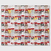 Cadeau Papier d'enveloppement de lapins de Noël (Plat)