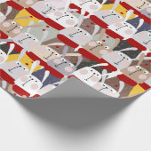 Cadeau Papier d'enveloppement de lapins de Noël (Coin)
