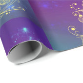 Cadeau Papier d'enveloppement de l'Arbre de Noël Or (Coin rond)