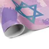 Cadeau Papier d'enveloppement de l'étoile juive bleue (Coin rond)