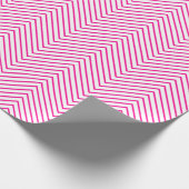 Cadeau Papier d'enveloppement de ligne Chevron - Rose cha (Coin)