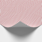 Cadeau Papier d'enveloppement de ligne Chevron - Rouge fo (Coin)