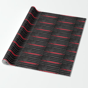 Cadeau Papier d'enveloppement de ligne rouge mince