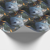 Cadeau Papier d'enveloppement de loup blanc (Coin)