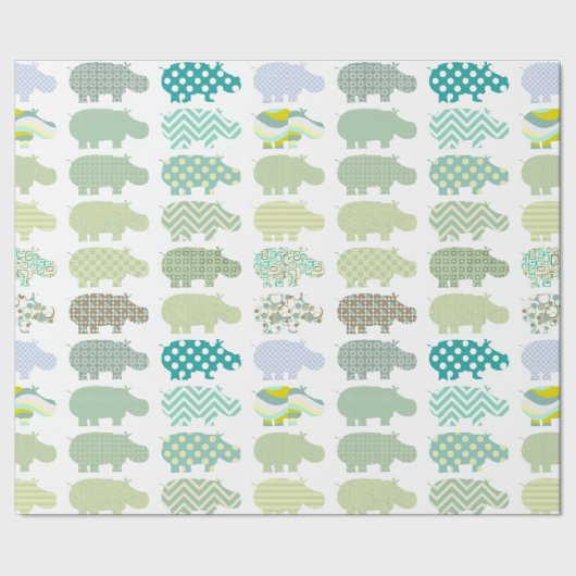 Cadeau Papier d'enveloppement de maçonnerie Hippo Mint (Couture)