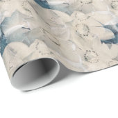 Cadeau Papier d'enveloppement de Magnolia d'hiver (Coin rond)