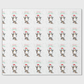 Cadeau Papier d'enveloppement de manchot de Noël de hocke (Plat)
