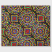 Cadeau Papier d'enveloppement de mandala des tons rouges (Plat)