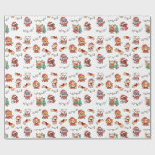 Cadeau Papier d'enveloppement de marionnettes de Noël mig (Plat)