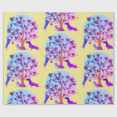 Cadeau Papier d'enveloppement de matte, Coeurs Dachshund  (Plat)
