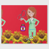 Cadeau Papier d'enveloppement de matte de l'infirmière de (Plat)