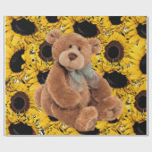 Cadeau Papier d'enveloppement de matte Teddy Teddy Tourne (Plat)