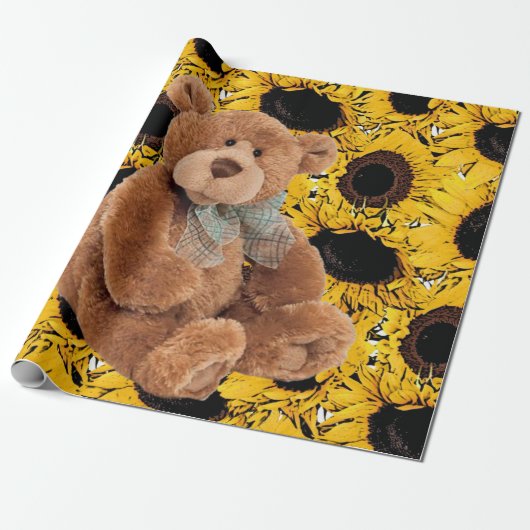 Cadeau Papier d'enveloppement de matte Teddy Teddy Tourne (Déroulé)
