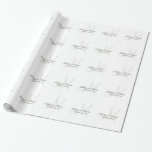 Cadeau Papier d'enveloppement de monogramme Mariage blanc<br><div class="desc">Papier d'emballage monogramme mariage blanc. Ajoutez un nom et une personnaliser avec une initiale.</div>