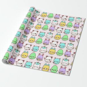 Cadeau Papier d'enveloppement de monstres Kawaii