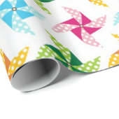 Cadeau Papier d'enveloppement de Motif à roue couleur viv (Coin rond)