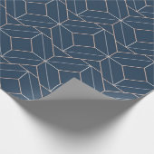 Cadeau Papier d'enveloppement de motif géométrique bleu (Coin)
