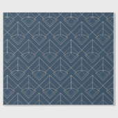 Cadeau Papier d'enveloppement de motif géométrique bleu (Plat)