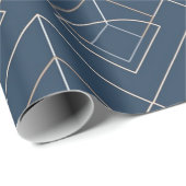 Cadeau Papier d'enveloppement de motif géométrique bleu (Coin rond)