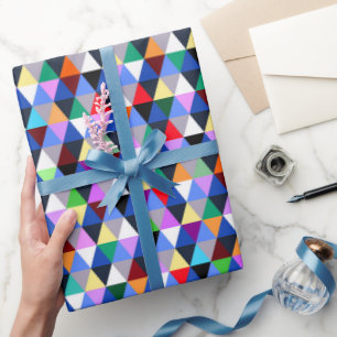 Cadeau Papier d'enveloppement de motifs géométriques colo