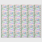 Cadeau Papier d'enveloppement de mots de Noël (Plat)