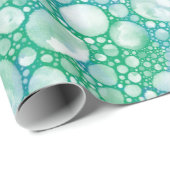 Cadeau Papier d'enveloppement de mousse de mer turquoise| (Coin rond)
