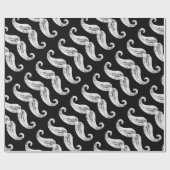 Cadeau Papier d'enveloppement de moustache de tableau noi (Plat)