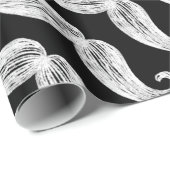 Cadeau Papier d'enveloppement de moustache de tableau noi (Coin rond)