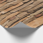 Cadeau Papier d'enveloppement de mur de pierre de tan (Coin)