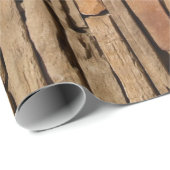 Cadeau Papier d'enveloppement de mur de pierre de tan (Coin rond)