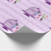Cadeau Papier d'enveloppement de musique violet Birdcage (Coin)