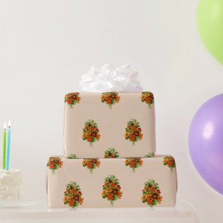 Cadeau Papier d'enveloppement de Nasturtium élégant