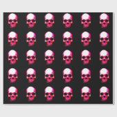 Cadeau Papier d'enveloppement de Noël à crâne noir et rou (Plat)