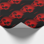 Cadeau Papier d'enveloppement de Noël à crâne noir et rou (Coin)