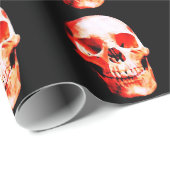 Cadeau Papier d'enveloppement de Noël à crâne noir et rou (Coin rond)