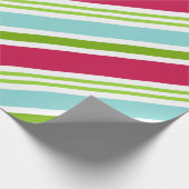 Cadeau Papier d'enveloppement de Noël Aqua Stripe (Coin)