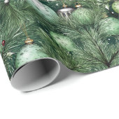 Cadeau Papier d'enveloppement de Noël Aquarelle (Coin rond)