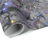 Cadeau Papier d'enveloppement de Noël argenté et blanc (Coin rond)