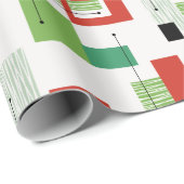 Cadeau Papier d'enveloppement de Noël atomique moderne du (Coin rond)