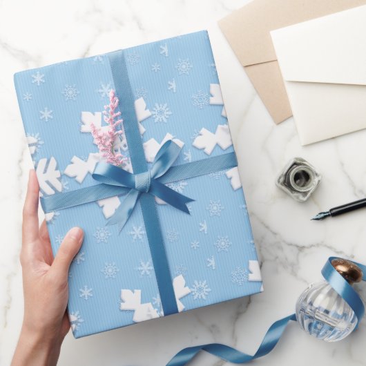 Cadeau Papier d'enveloppement de Noël avec flocons de nei (Cadeaux)
