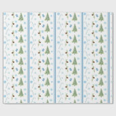 Cadeau Papier d'enveloppement de Noël bleu (Plat)
