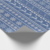 Cadeau Papier d'enveloppement de Noël bleu et blanc (Coin)