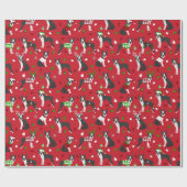 Cadeau Papier d'enveloppement de Noël Boston Terrier (Plat)