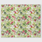 Cadeau Papier d'enveloppement de Noël botanique (Plat)