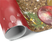 Cadeau Papier d'enveloppement de Noël Bow rouge (Coin rond)