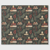 Cadeau Papier d'enveloppement de Noël clair bougie (Plat)