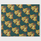 Cadeau Papier d'enveloppement de Noël classique vert (Plat)