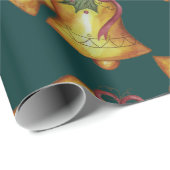 Cadeau Papier d'enveloppement de Noël classique vert (Coin rond)