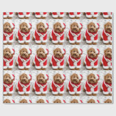 Cadeau Papier d'enveloppement de Noël Cockapoo (Plat)